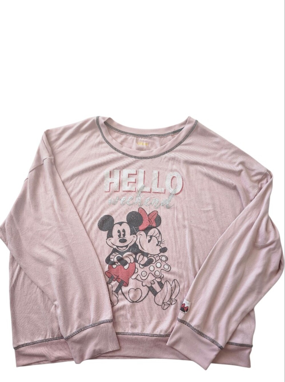 Disney Hello Weekend Sleepwear Top With Mickey And Minnie Mouse Graphic Size 3X